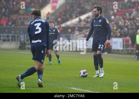 Ben Brereton von Blackburn Rovers erhält den Ball während des EFL Sky Bet Championship-Spiels zwischen Bristol City und Blackburn Rovers am 21. Januar 2023 in Ashton Gate, Bristol, England. Foto von Scott Boulton. Nur redaktionelle Verwendung, Lizenz für kommerzielle Verwendung erforderlich. Keine Verwendung bei Wetten, Spielen oder Veröffentlichungen von Clubs/Ligen/Spielern. Kredit: UK Sports Pics Ltd/Alamy Live News Stockfoto