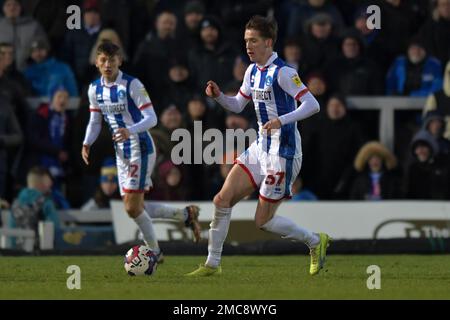 Hartlepool, Großbritannien. 21. Januar 2023. Daniel Dodds von Hartlepool United während des Spiels der Sky Bet League 2 zwischen Hartlepool United und Rochdale am Samstag, den 21. Januar 2023 im Victoria Park in Hartlepool. (Kredit: Scott Llewellyn | MI News) Kredit: MI News & Sport /Alamy Live News Stockfoto