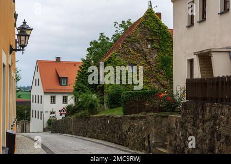 Straßen einer alten historischen Stadt Stolpen. Sachsen. Deutschland. Stockfoto