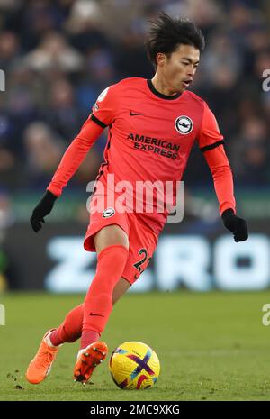 Leicester, England, 21. Januar 2023. Kaoru Mitoma von Brighton während des Premier League-Spiels im King Power Stadium in Leicester. Das Bild sollte lauten: Darren Staples/Sportimage Stockfoto