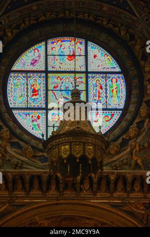 Bruchstück des absolut atemberaubenden Inneren des Doms von Siena, Italien Stockfoto