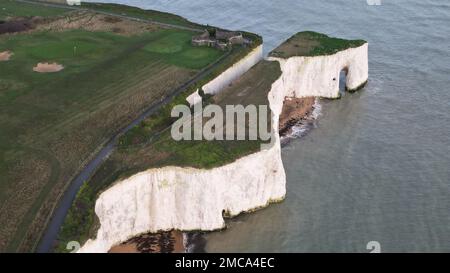 Die Kingsgate Bay in Broadstairs, Großbritannien, aus der Vogelperspektive Stockfoto