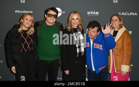 Sam Michael Fox. Schuyler Frances Fox, Aquinnah Kathleen Fox, Tracy Pollan und Michael J Fox besuchen am 20. Januar 2023 im Eccles Center Theatre in Park City, Utah, das Sundance Film Festival 2023 „STILL“. Foto: Casey Flanigan/imageSPACE/MediaPunch Stockfoto