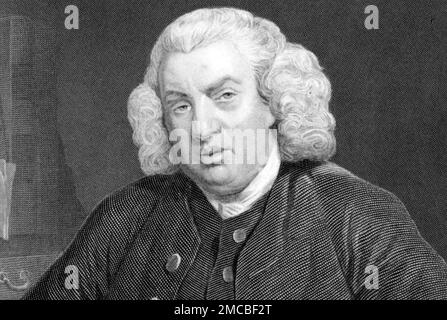 SAMUEL JOHNSON (1709-1784) englischer Schriftsteller und Lexikographen. Gravur nach einem Porträt von Joshua Reynolds um 1772 Stockfoto