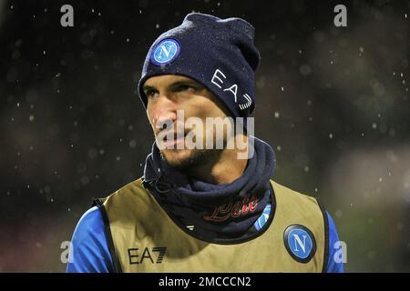 Salerno, Italien. 21. Januar 2023. Matteo Politano Spieler aus Neapel, während des Spiels der italienischen Serie A zwischen Salernitana und Neapel Endergebnis, Salernitana 0, Neapel 2, gespielt im Arechi Stadion. Salerno, Italien, 21. Januar 2023. (Foto: Vincenzo Izzo/Sipa USA) Guthaben: SIPA USA/Alamy Live News Stockfoto