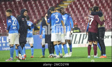 Salerno, Kampanien, Italien. 21. Januar 2023. Während des Fußballspiels der italienischen Serie A FC Salernitana gegen SSC Napoli am 21January., 2023 im Arechi-Stadion in Salerno. (Kreditbild: © Fabio Sasso/ZUMA Press Wire) NUR REDAKTIONELLE VERWENDUNG! Nicht für den kommerziellen GEBRAUCH! Stockfoto
