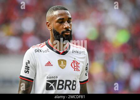 Rio De Janeiro, Brasilien. 21. Januar 2023. Estadio Maracana Gerson während des Flamengo x Nova Iguacu, ein Spiel, das für den Guanabara Cup gilt, für die Carioca Championship 2023, die diesen Samstag (21) im Maracana Stadion in der Stadt Rio de Janeiro (RJ) stattfindet. (/SPP) (Nayra Halm/SPP) Guthaben: SPP Sport Press Photo. Alamy Live News Stockfoto
