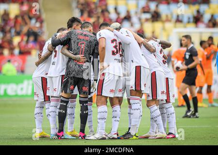 Rio De Janeiro, Brasilien. 21. Januar 2023. Estadio Maracana während Flamengo x Nova Iguacu, ein Spiel, das für den Guanabara Cup gilt, für die Carioca Championship 2023, die diesen Samstag (21) im Maracana Stadium in der Stadt Rio de Janeiro (RJ) stattfindet. (/SPP) (Nayra Halm/SPP) Guthaben: SPP Sport Press Photo. Alamy Live News Stockfoto