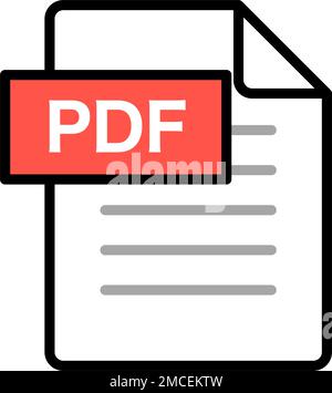Symbol für PDF-Datendatei. Digitales Dokument. Bearbeitbarer Vektor. Stock Vektor