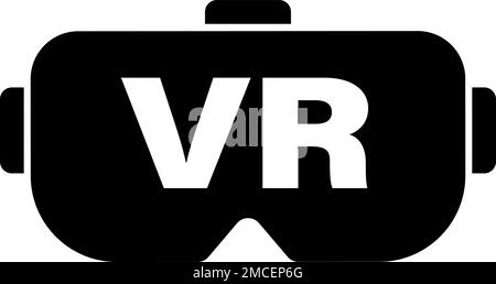 Symbol für die Silhouette des VR-Headsets. Virtuelle Realität. Bearbeitbarer Vektor. Stock Vektor