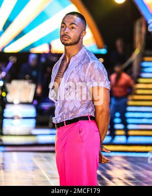 Birmingham, Großbritannien. 19. Januar 2023. Tyler West hat an der Fotogelegenheit „Strict Come Dancing: The Live Tour“ in der utilita Arena in Birmingham teilgenommen. Kredit: SOPA Images Limited/Alamy Live News Stockfoto