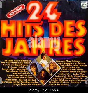 Verschiedene – 24 Hits Des Jahres, Philips. Format: 2 x Vinyl, LP, Kompilierungsland: Deutschland veröffentlicht: 1974 Genre: Pop Style: Schlager, Albumcover Stockfoto