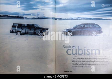 SAAB gegen Werbung in einer Zeitschrift 1999 Stockfoto
