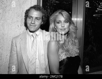 Heather Thomas und sein Verlobter George Fortmuller bei der ABC-Affiliates-Party im Century Plaza Hotel am 12. Mai 1982 in Los Angeles, Kalifornien. Kredit: Ralph Dominguez/MediaPunch Stockfoto