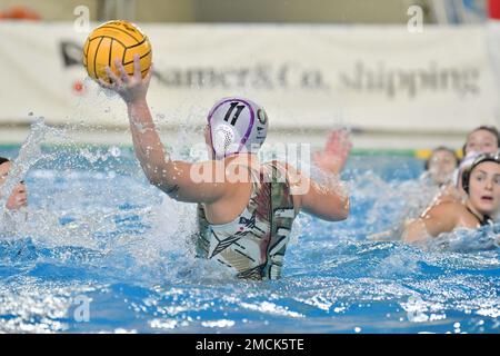 Triest, Italien. 21. Januar 2023. Isabella Riccioli (Pallanuoto Triest) während Pallanuoto Triest vs SIS Roma, Waterpolo Italian Serie A1 Frauenspiel in Triest, Italien, Januar 21 2023 Kredit: Independent Photo Agency/Alamy Live News Stockfoto