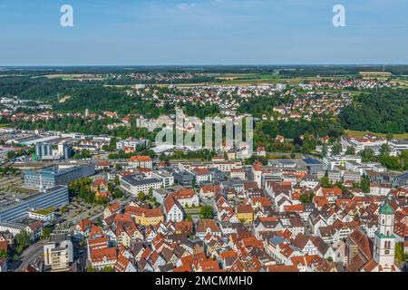 Luftaufnahme nach Biberach in Oberschwaben Stockfoto