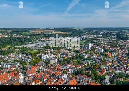 Luftaufnahme nach Biberach in Oberschwaben Stockfoto