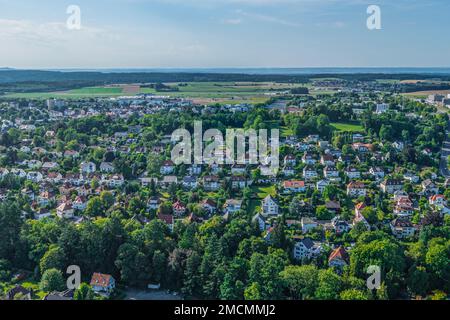 Luftaufnahme nach Biberach in Oberschwaben Stockfoto