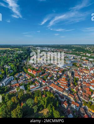 Luftaufnahme nach Biberach in Oberschwaben Stockfoto