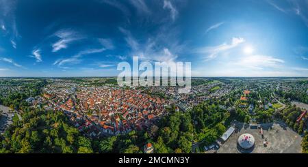 Luftaufnahme nach Biberach in Oberschwaben Stockfoto