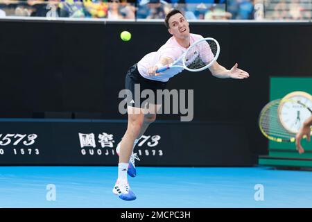 Melbourne, Australien, 22. Januar 2023. Joe Salisbury aus Großbritannien ist auf dem Australian Open Tennis Grand Slam im Melbourne Park in Aktion. Foto: Frank Molter/Alamy Live News Stockfoto