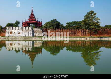 Der königliche Palast von Mandalay in Myanmar Stockfoto