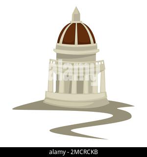 Turm oder Tempel im Renaissance-Stil mit isoliertem Kuppelgebäude Stock Vektor