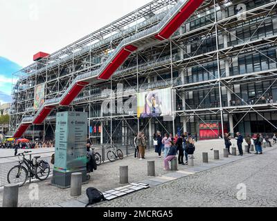 Paris, France - October 24, 2022: The outside of the Centre Georges Pompidou in Paris. Stockfoto