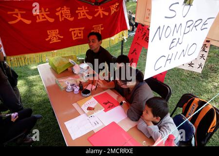 Nicht exklusiv: 21. Januar 2023, Mexiko-Stadt, Mexiko: Schulen der chinesischen Kultur und Kulturförderer feiern das chinesische Neujahr, das vom regiert wird Stockfoto