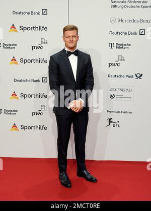 21. Januar 2023, Festhalle, Frankfurt, 52. Sportball der Deutschen Sporthilfe-Stiftung 2023, im Bild Mick Schumacher Stockfoto