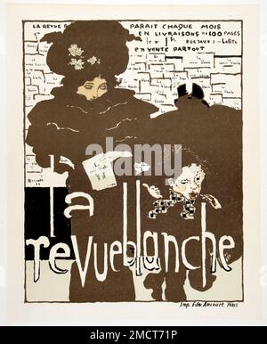 Reproduktion einer Plakatwerbung „La Revue Blanche“ - Affiche pour la Revue Blanche, 1894 - Illustration de Pierre Bonnard (1867-1947) - Extrait de Les Maitres de l'affiche: Publikation mensuelle contenant la Reproduktion des plus belles affiches illustrees des grands artistes, francais et etrangers, editee par L'Imprimerie Chaix, Paris' 1896-1900, Text de Roger-Marx (1859-1913) Stockfoto