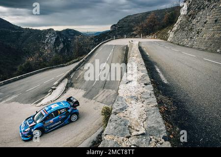 09 Jourdan SERDERIDIS (GRC), Frédéric MICLOTTE (BEL), M-SPORT FORD WORLD RALLY TEAM, FORD Puma Rally1 Hybrid, WRC, Action während der Rallye Automobile Monte Carlo 2023, 1. Runde der WRC World Rally Car Championship 2023, vom 19. Bis 22. Januar 2023 in Monte Carlo, Monaco – Foto Thomas Fenêtre/DPPI Stockfoto