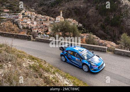 09 Jourdan SERDERIDIS (GRC), Frédéric MICLOTTE (BEL), M-SPORT FORD WORLD RALLY TEAM, FORD Puma Rally1 Hybrid, WRC, Action während der Rallye Automobile Monte Carlo 2023, 1. Runde der WRC World Rally Car Championship 2023, vom 19. Bis 22. Januar 2023 in Monte Carlo, Monaco – Photo Nikos Katikis/DPPI Stockfoto