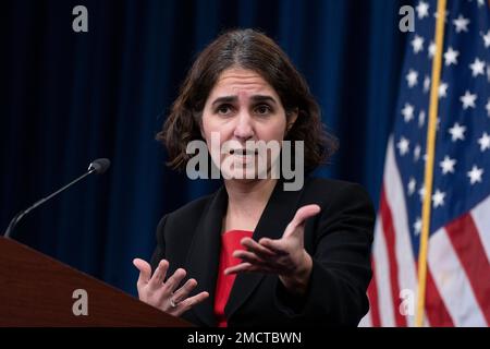 Deputy Under Secretary of Defense for Policy Mara Karlin speaks during ...