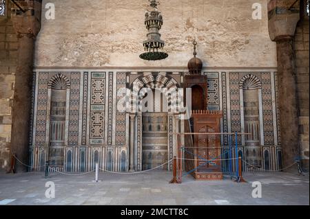 Al Nasser Mohammed Ibn Kalawoun Moschee in Salah Al DIN, auch bekannt als die Zitadelle von Kairo mit Blick auf die ägyptische Hauptstadt Kairo. Stockfoto