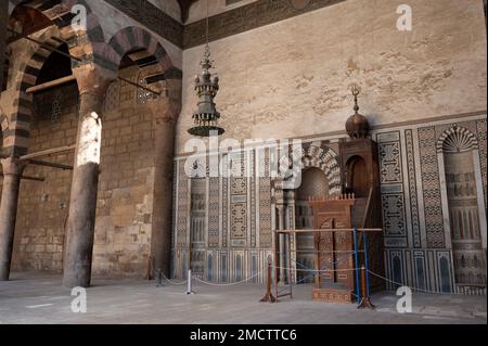 Al Nasser Mohammed Ibn Kalawoun Moschee in Salah Al DIN, auch bekannt als die Zitadelle von Kairo mit Blick auf die ägyptische Hauptstadt Kairo. Stockfoto