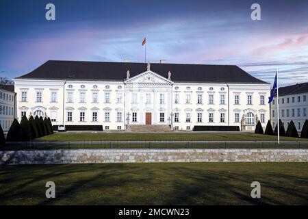 Schloss Bellevue am Morgen, Sitz des deutschen Bundespräsidenten Berlin Stockfoto