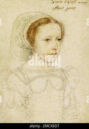 MARY QUEEN OF SCOTS (1542-1587) ca. 1549 von Francois Clouet. Original aus der Kunstgalerie der Yale University Stockfoto