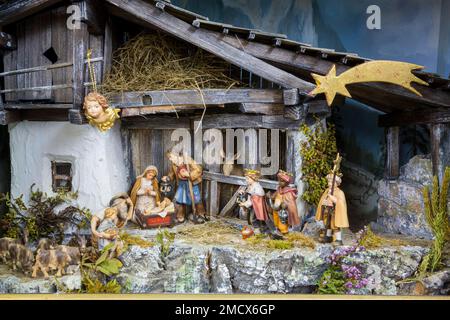 Weihnachtsbett, Religion, Vaduz, Liechtenstein Stockfoto