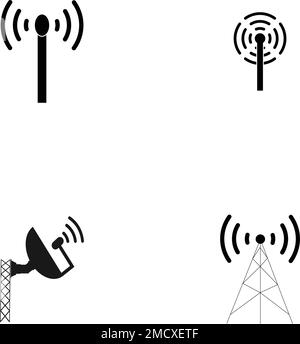 Antennensymbol-Logo mit Illustration Stock Vektor