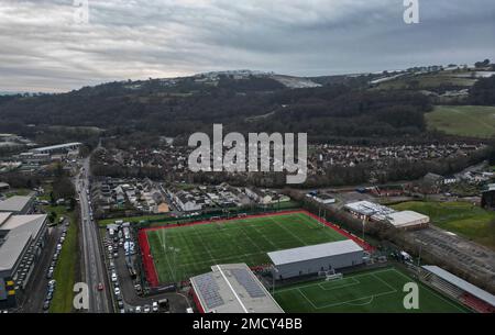 Dragons treten im EPCR Challenge Cup im CCB Centre for Sporting Excellence, Ystrad Mynach, gegen Emirates Lions an. Foto: Sonntag, 22. Januar 2023. Stockfoto