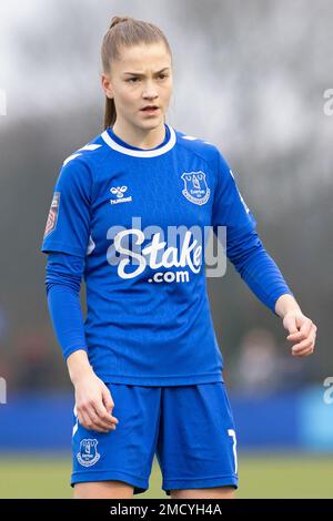 Liverpool, Großbritannien. 22. Januar 2023 Jessica Park of Everton Women während des Fa Women's Super League-Spiels zwischen Everton Women und West Ham Women im Walton Hall Park, Liverpool, Großbritannien, 22. Januar 2023 (Foto: Phil Bryan/Alamy Live News) Stockfoto