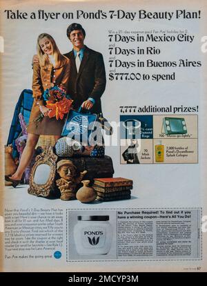 Vintage 15. Oktober 1968, Zeitschriftenanzeige „Look“, USA Stockfoto