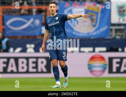 Bochum, Deutschland. 21. Januar 2023. firo : 01/21/2023 Fußball, 1. Liga, 1. Bundesliga, Staffel 2022/2023, VfL Bochum - Hertha BSC Berlin 3:1 Geste, Keven Schlotterbeck Kredit: dpa/Alamy Live News Stockfoto