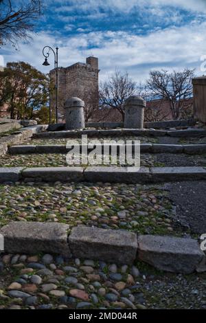 Alte Fußgängerzone zur Avenue Buon Cammino in Cagliari Stockfoto