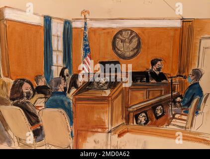 In this courtroom sketch, Ghislaine Maxwell, left, sits with her lead