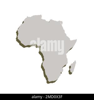 Karte von Afrika, Schildersilhouette. Weltkarte, Globus. Vektorgrafik isoliert auf weißem Hintergrund. Afrikanischer Kontinent Stock Vektor