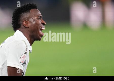 Vinicius Jr von Real Madrid während des Spiels Copa del Rey, Runde 16, zwischen Villarreal CF und Real Madrid, gespielt am 19. Januar 2022 im La Ceramica Stadium in Villarreal, Spanien. (Foto: Colas Buera / PRESSIN) Stockfoto