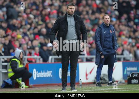 Sunderland, Großbritannien. 22. Januar 2023. Michael Carrick Manager von Middlesbrough während des Sky Bet Championship-Spiels Sunderland gegen Middlesbrough im Stadium of Light, Sunderland, Großbritannien, 22. Januar 2023 (Foto von James Heaton/News Images) in Sunderland, Großbritannien, am 1./22. Januar 2023. (Foto: James Heaton/News Images/Sipa USA) Guthaben: SIPA USA/Alamy Live News Stockfoto