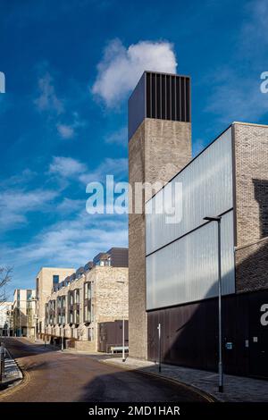 Eddington Energy Centre & District Heating Network. Die neue Eddington-Anlage am Stadtrand von Cambridge nutzt ein zentrales Fernwärmesystem. Stockfoto